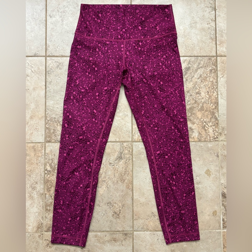 Lululemon High Times Pant Full On Luxtreme Geo Regal Plum Leggings Size 8